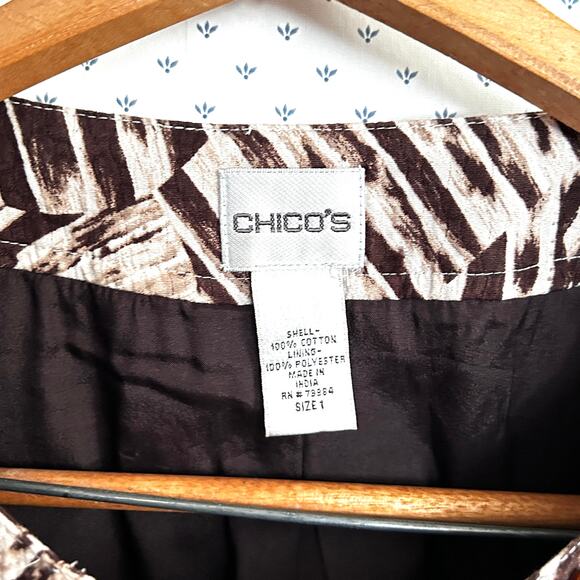 Chicos Beaded Dinner Jacket L 1 Brown Tan Resort Cruise Cocktail Holiday Glam - Picture 6 of 7